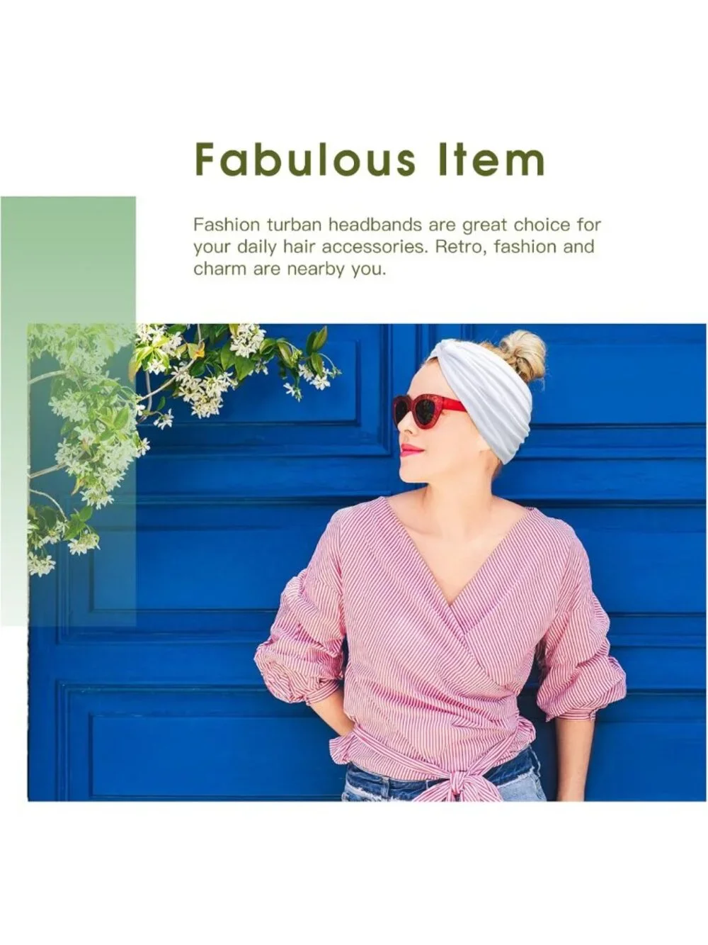 7'' Extra Wide Thick Turban Headbands for Women - Non-Slip Boho Hair